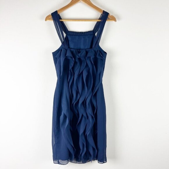 White Vera Wang Navy Bridesmaids Cocktail Mini Dress 6 - Picture 3 of 5